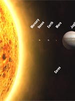 A lista eo tamanho dos grandes planetas do nosso sistema solar