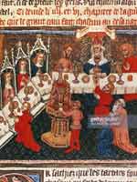 Пир на дне рождения Хубилай-хана. Иллюстрация к «Книге» Марко Поло. Рустичелло. 15 век