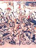 Миниатюрный цикл, посвященный битве при Легнице 9 апреля 1241 года (Hedwigs-codex, 1353)