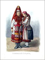 Женский народный костюм. Тамбовская губ.