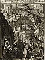 Празднование дня рождения Великого Могола. Гравюра Ван дер Аа. 1709 г.