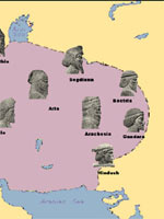 Карта народов Персидской империи из барельефов Персеполя